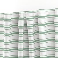 Mattress Ticking Narrow Striped Pattern in Moss Green and White