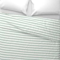 Mattress Ticking Narrow Striped Pattern in Moss Green and White