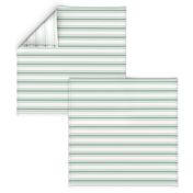 Mattress Ticking Narrow Striped Pattern in Moss Green and White