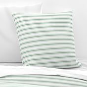 Mattress Ticking Narrow Striped Pattern in Moss Green and White