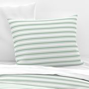 Mattress Ticking Narrow Striped Pattern in Moss Green and White