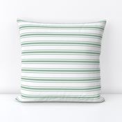 Mattress Ticking Narrow Striped Pattern in Moss Green and White