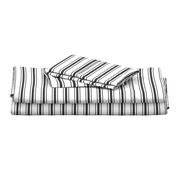 Mattress Ticking Narrow Striped Pattern in Dark Black and White