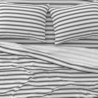 Mattress Ticking Narrow Striped Pattern in Dark Black and White