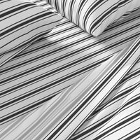 Mattress Ticking Narrow Striped Pattern in Dark Black and White