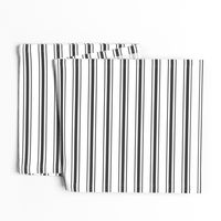 Mattress Ticking Narrow Striped Pattern in Dark Black and White