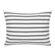 Mattress Ticking Narrow Striped Pattern in Dark Black and White