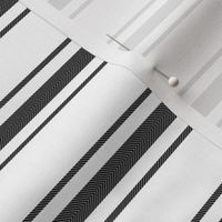 Mattress Ticking Narrow Striped Pattern in Dark Black and White