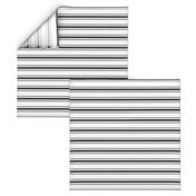 Mattress Ticking Narrow Striped Pattern in Dark Black and White