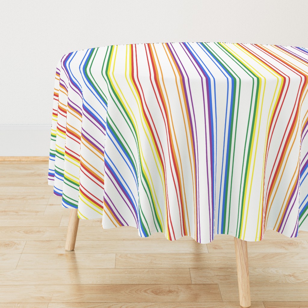 Split Rainbow Mattress Ticking Wide Stripes Pattern