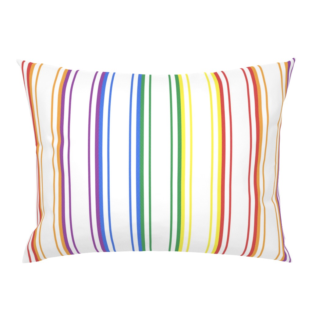 Split Rainbow Mattress Ticking Wide Stripes Pattern