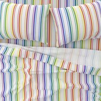 Split Rainbow Mattress Ticking Wide Stripes Pattern