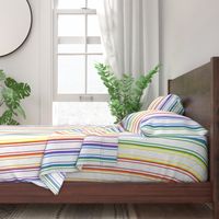 Split Rainbow Mattress Ticking Wide Stripes Pattern