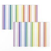 Split Rainbow Mattress Ticking Wide Stripes Pattern