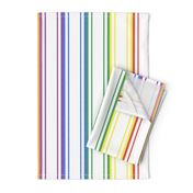 Split Rainbow Mattress Ticking Wide Stripes Pattern