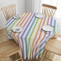 Split Rainbow Mattress Ticking Wide Stripes Pattern