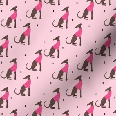 Sweet greyhound puppy dogs whippet sweater weather illustration pink girls Jumbo
