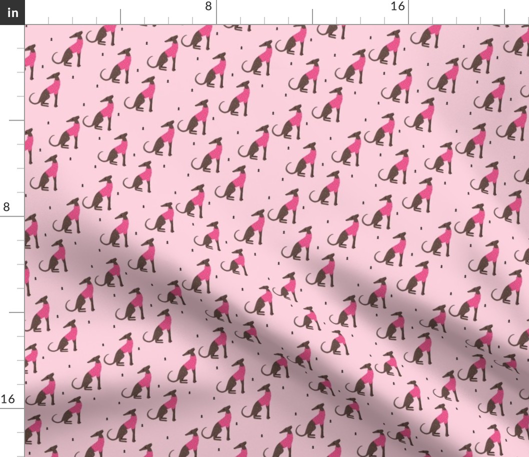 Sweet greyhound puppy dogs whippet sweater weather illustration pink girls Jumbo
