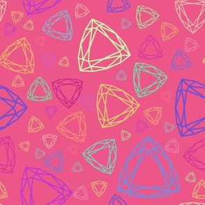 Gemstones on bright pink