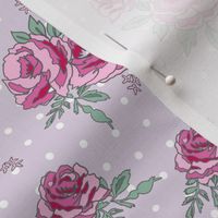 rose floral bouquet spring fabric quilting florals purple