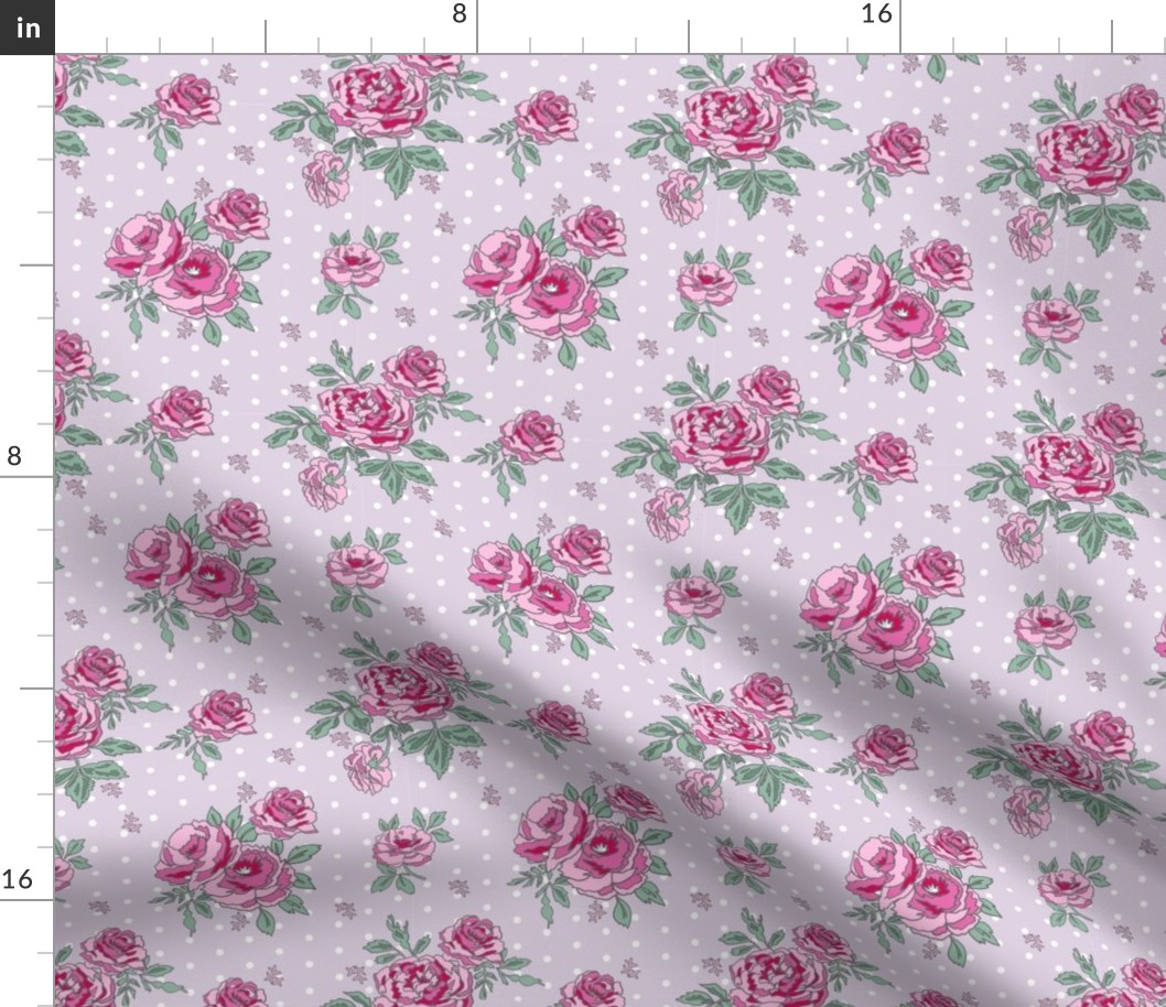 rose floral bouquet spring fabric quilting florals purple