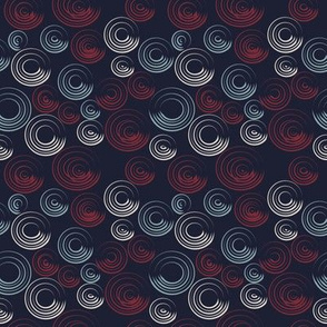 Blue and Red Circular Strokes On Dark Blue 