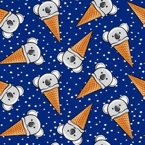 koala icecream cones - blue with dots