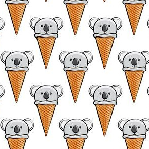 koala icecream cones - white