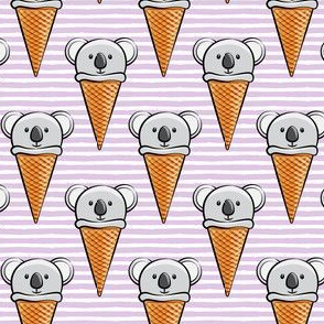 koala icecream cones - purple stripes