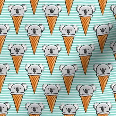 koala icecream cones - aqua stripes