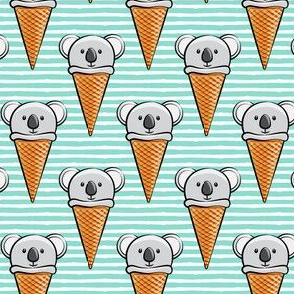 koala icecream cones - aqua stripes