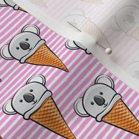 koala icecream cones - pink stripes