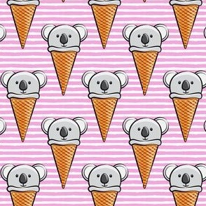 koala icecream cones - pink stripes