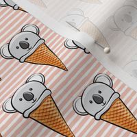 koala icecream cones - light pink stripes