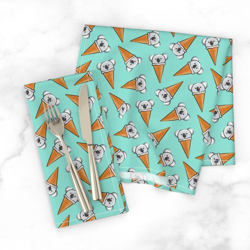 koala icecream cones - toss on aqua