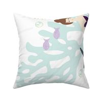 Laguna Mermaid Single Motif Baby Blanket 42" // Rotated // Brunette