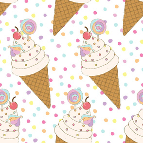 Ice cream Cones with Sprinkles