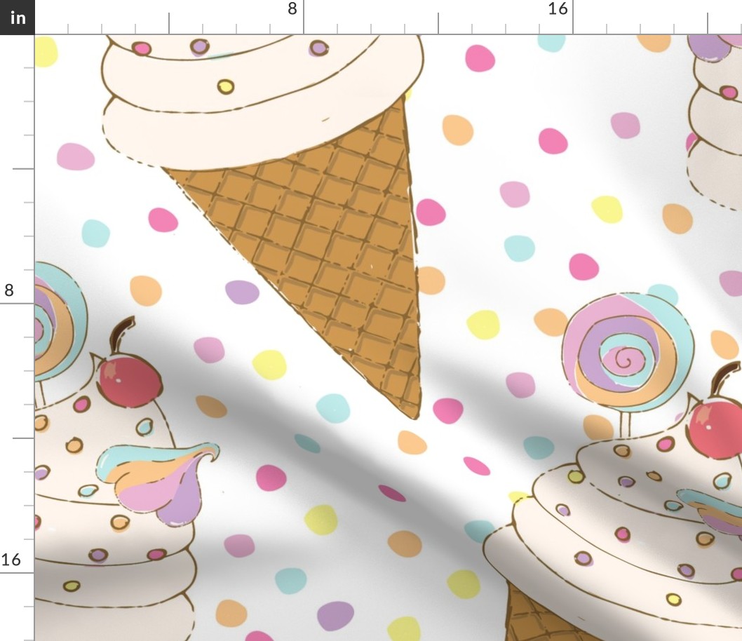 Ice cream Cones with Sprinkles