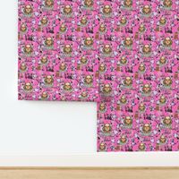 shakespeare tiki fabric pink