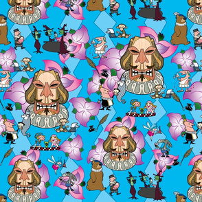 shakespeare tiki fabric blue01