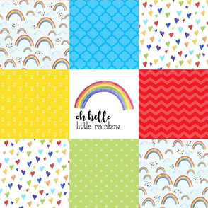 Oh Hello Little Rainbow//Rainbow Baby - Wholecloth Cheater Quilt 