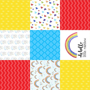 Oh Hello Little Rainbow/Rainbow Baby - Wholecloth Cheater Quilt - Rotated