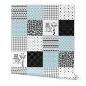 Hipster Giraffe - Blue - Wholecloth Cheater Quilt