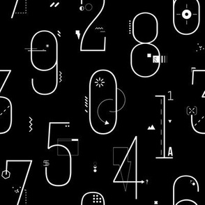 Line art numbers abstract futurism 