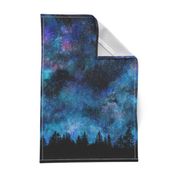  Starry night - 1 yard high - forest silhouette with sky and thousands of stars