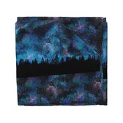  Starry night - 1 yard high - forest silhouette with sky and thousands of stars