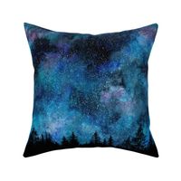  Starry night - 1 yard high - forest silhouette with sky and thousands of stars