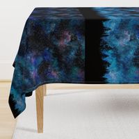  Starry night - 1 yard high - forest silhouette with sky and thousands of stars