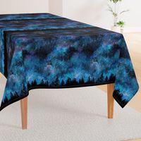  Starry night - 1 yard high - forest silhouette with sky and thousands of stars