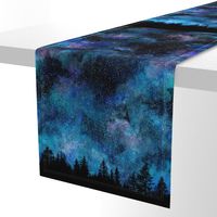  Starry night - 1 yard high - forest silhouette with sky and thousands of stars